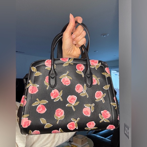 Kate Spade Knott Ditsy Rose Medium Embossed Leather Satchel - Picture 7 of 17